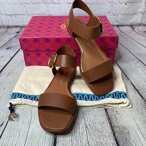 Tory Burch Selby Flat Sandal Calf Leather In Brown